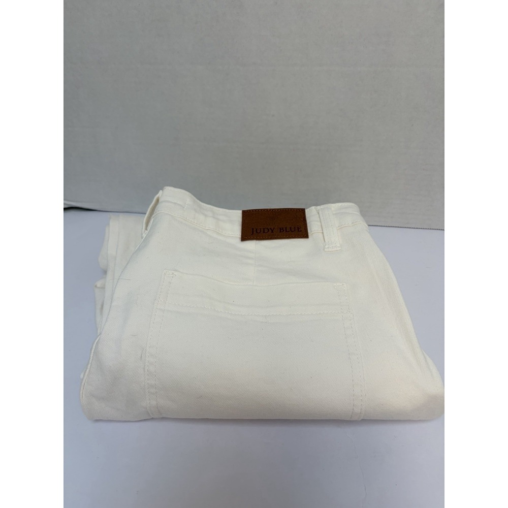 Judy Blue #88812 White Cuffed Jogger Jeans Hi-Rise Drawstring Size 13/31